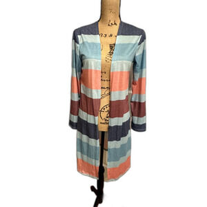 Boutique Cardigan  Lightweight In Stripe  Size: Small